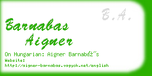 barnabas aigner business card